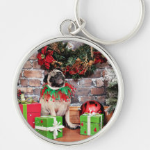 Christmas - Pug - Lily Lou Keychains