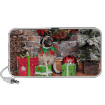 Christmas - Pug - Lily Lou Mini Speakers