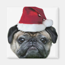 Christmas pug magnet