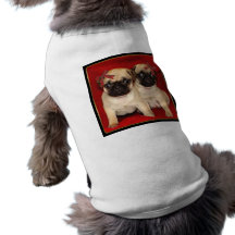 Christmas pug puppies dog tee