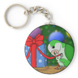 Christmas Quaker Parakeet Keychain