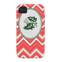 Christmas Red and Green Chevron  Iphone Case 4/4s Case-Mate iPhone 4 Case