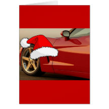 Christmas Red Corvette Greeting Card