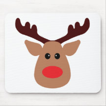 Christmas Red Nosed Reindeer Mouse Pad