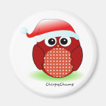 Christmas Red Owl Refrigerator Magnets