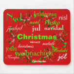 "Christmas Red Wreath Around The World I" Mousepad