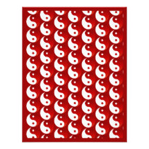 Christmas Red Yin & Yang Pattern Personalised Invite