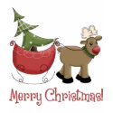 Christmas Reindeer, Sleigh and Tree t-shirts