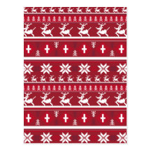 Christmas Reindeer Stripe Postcard