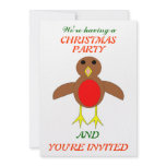 Christmas Robin Custom Party Invites invitations