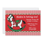 Christmas Rocking Horse Birthday Invitation