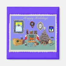 CHRISTMAS ROOM FRIDGE MAGNET