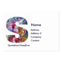 CHRISTMAS S LETTER  / SANTA  PLAYING HARP BUSINESS CARDS