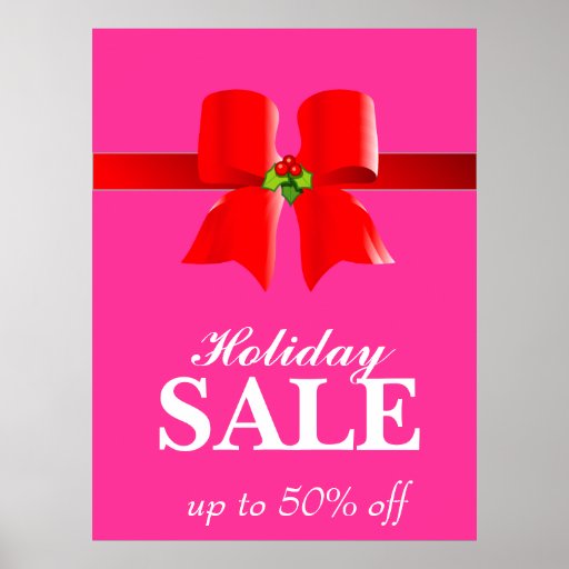 christmas sale poster holiday gift bow red pink zazzle christmas sale poster holiday gift bow red pink zazzle
