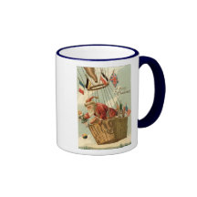 Christmas Santa in Hot Air Balloon Coffee Mug