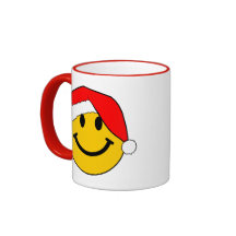 Christmas Santa Smiley Face Mugs