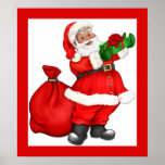 Christmas Santa with Gift posters