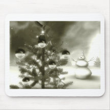 christmas scene winter night mouse pad
