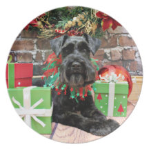 Christmas - Schnauzer - Fergie Dinner Plates