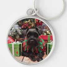 Christmas - Schnauzer Mix - Bentley Key Chain