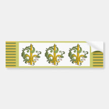 Christmas Scroll Fleur de lis Bumper Sticker