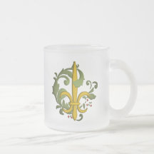 Christmas Scroll Fleur de lis Coffee Mug