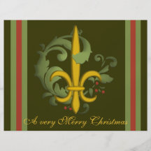 Christmas Scroll Fleur de lis Full Colour Flyer