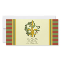 Christmas Scroll Fleur de lis Photo Card Template