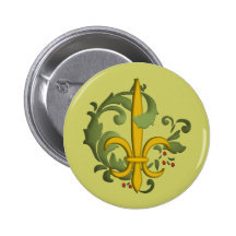 Christmas Scroll Fleur de lis Pins