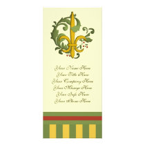 Christmas Scroll Fleur de lis Custom Rack Card