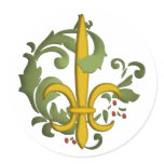 Christmas Scroll Fleur de lis Stickers