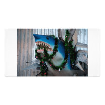 Christmas Shark photocard Photo Greeting Card