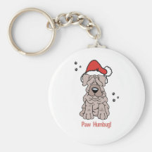 Christmas Sharpei Dog Keychains