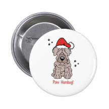 Christmas Sharpei Dog Pins