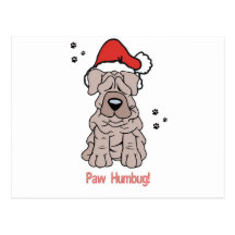 Christmas Sharpei Dog Post Card