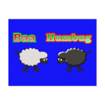 Christmas Sheep Baa Humbug Design Postcard