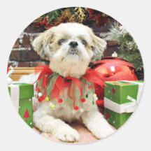 Christmas - Shih Tzu - Bailey Stickers