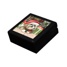 Christmas - Shih Tzu - Gizmo Keepsake Boxes