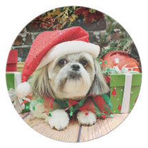 Christmas - Shih Tzu - Gizmo Party Plate