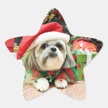 Christmas - Shih Tzu - Gizmo Stickers