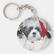 Christmas Shih Tzu Key Chain