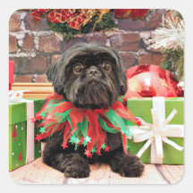 Christmas - Shih Tzu - Lily Stickers