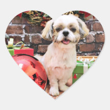 Christmas - Shih Tzu - Marley Stickers