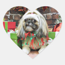 Christmas - Shih Tzu - Opal Sticker