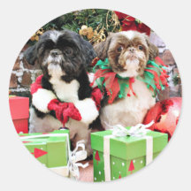 Christmas - Shih Tzu - Pixie and Willie Sticker