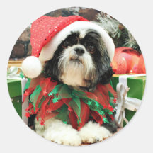 Christmas - Shih Tzu - Riley Sticker