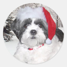 Christmas Shih Tzu Sticker