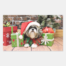 Christmas - Shih Tzu - Vince Stickers