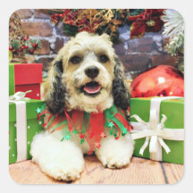Christmas - Shih Tzu X - Baxter Stickers