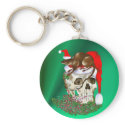 Christmas Skull and Happy Rat keychain